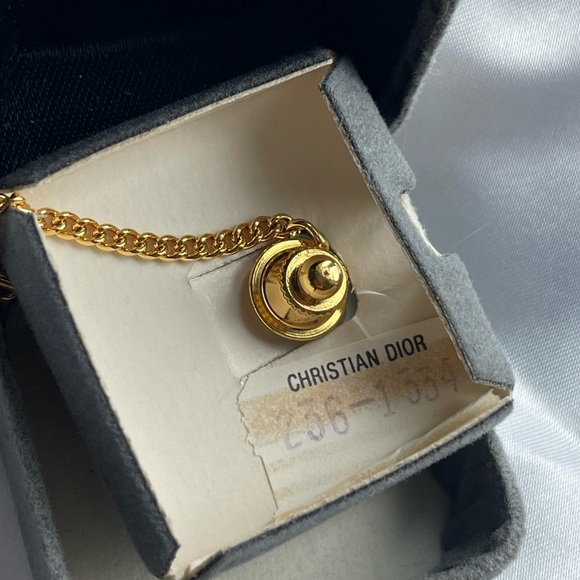 Authentic Christian Dior Neck Tie Pin Clip Clasp - Picture 4 of 14